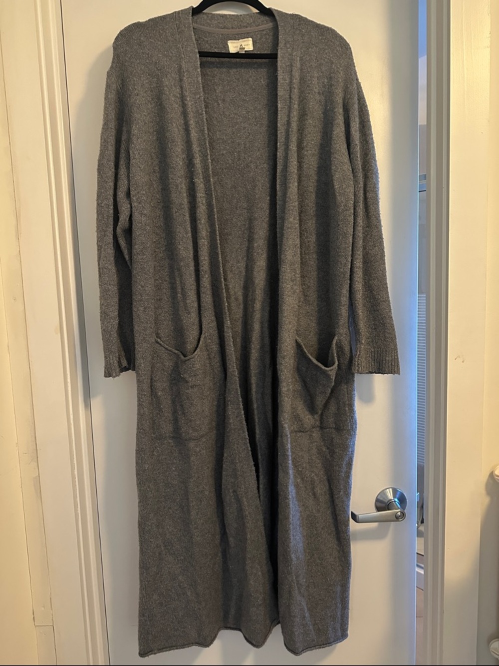 Lou & Grey Heather Gray Open-Front Sweater